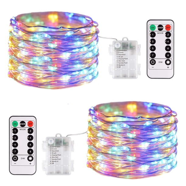 Fairy Lights JMEXSUSS, funciona con pilas, 200 LED, 20 m, 8 modos
