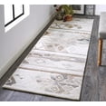 thumbnail image 2 of Palatez Gradient Distressed Diamond Wool Runner, Ivory/Brown, 2ft - 6in x 8ft, 2 of 7