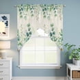 thumbnail image 6 of Eucalyptus Leaves Daisy Swag Valances for Windows 2 Pack Summer Farmhouses Vintage Swag Kitchen Curtains 63 Inches Long Rod Pocket Short Window Treatment for Kitchen Bathroom 36"x63", 6 of 9