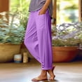 thumbnail image 2 of iHPH7 Linen Palazzo Pants for Women Flowy Pants Beach Pants Boho Pants Summer Boho Lounge Pants Women Flowy Palazzo Summer Linen Summer Outfits Beach Clothes for Women (S-5XL), 2 of 8
