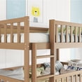 thumbnail image 6 of Leumius Twin over Twin over Twin Size Triple Bed Frame with Ladders and Guardrails,Detachable Bunk Bed for Boys Girls Natural, 6 of 9