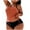 Orange, variant on Plus Size Tankini Swimsuit with Padded Cups Wirefree Loose Drawstring High Waisted Bikini Set Women, Nylon Spandex Swimwear Tummy Control L-5XL