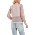 thumbnail image 3 of INSPIRE CHIC Mesh Jacket for Women's Zip Up Long Sleeve Sheer Lightweight Track Jackets with Pockets XS Pink, 3 of 6
