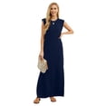 thumbnail image 2 of Vestido largo casual de verano GRECERELLE azul marino talla grande, 2 of 6