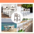 thumbnail image 3 of Pellebant Set of 2 Outdoor Counter Height Bar Stools  Aluminum Patio Bar Chairs,Beige, 3 of 7