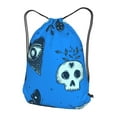 thumbnail image 3 of XMXT Unisex Drawstring Backpack for Women Men, Skeleton Moon Blue Illustration Waterproof Gym Bag String Bags for Shopping Sport Travel, m, 3 of 8