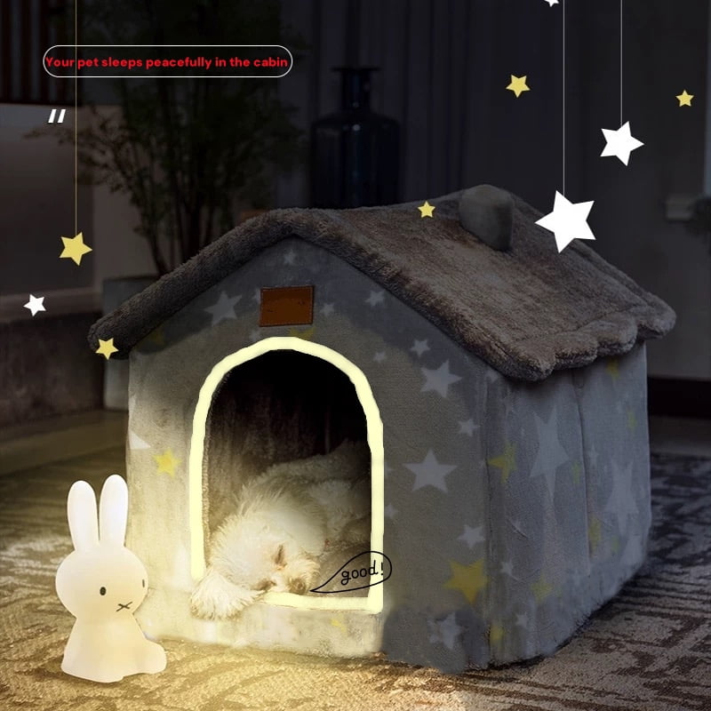 Dog House Indoor Puppy Cave Cat Nest Kennel Pet Bed Portable Memory Sponge Foldable Houses with Cushion