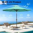 thumbnail image 3 of 9 ft Solar Umbrella 32 LED Lighted Patio Umbrella Table Market Umbrella with Tilt and Crank Outdoor Umbrella for Garden, Deck, Backyard, Pool and Beach (Navy Blue), 3 of 7