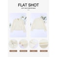 thumbnail image 4 of Asyoly Womens Tops Casual Button Down Cotton Cropped Shirts Solid Long Sleeve Dressy Oversized Blouse with Chest Pocket, 4 of 7