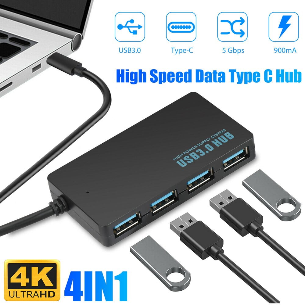 MesaSe High Speed 4 Port USB 3.0 Multi Hub Splitter Expansion USB Hub for Desktop PC Laptop Adapter USB HUB