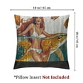 thumbnail image 4 of Underwater Flannel Fleece Pillow Cushion Cover, Cartoon Mermaid Riding on Goldfish Swimming Animals Happy, Decorative Square Accent Pillow Case, Orange Marigold White, 4 of 7