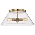 thumbnail image 6 of Nuvo Lighting Dover - 3 Light - Large Flush Mount - Vintage Brass with Clear Glass, 6 of 7