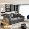thumbnail image 2 of 102.4 " Modern Sectional Sofa Couch,Convertible Sofa Plush Corduroy 4-Seat Upholstered Sofa with Soft Pillows for Living Room Bedroom,Grey, 2 of 7