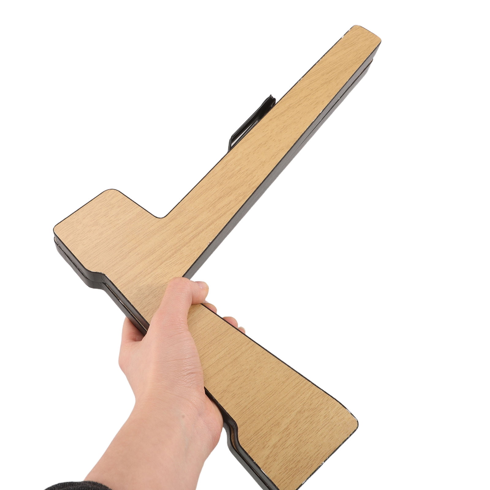 DEEPCRAFF Rustic Wooden Guitar Holder Floor Stand for Vertical Guitar Storage in Khaki Color