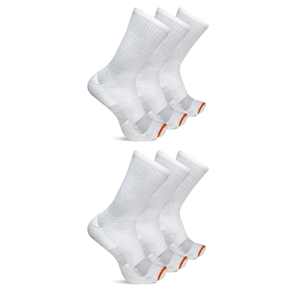 Merrell Chaussettes Unisexes en Coton, Hauteur Mi-Mollet, Blanches (6 Paires) - MEA33564C6B2001-WHITE