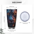 thumbnail image 4 of Balery Forest Cool Lion Pattern 20oz Insulated Car Cup with Dual Drink Lids, Stainless Steel Travel Mug Eco-Friendly and Leak-Proof-Without Straw, 4 of 8