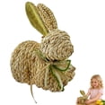 thumbnail image 5 of Resin Easter Rabbits Figurines Outdoor Indoor Decorations Rustic Rattan Resin Rabbit Small Statue Table Centerpieces for Home Spring Holiday Bunnies Tabletop Ornaments Garden Yard Party Decor, 5 of 9
