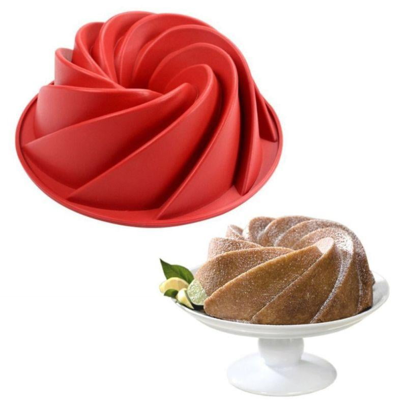 Swirl Ring Silicone Cake Baking Tin Mold Bread Pastry Bakeware Pan Mould IT