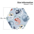 thumbnail image 3 of Honeii Cute Chameleons On Blue Print Leather Coaster Set of 6, Ideal for Safeguarding Your Furniture from Drinks Spills and Effortless Cleanup,Hexagon, 3 of 7