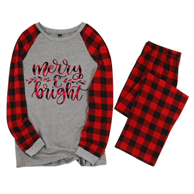 Guardurnaity Christmas Family Pijamas Set Top de manga larga Pantalones Ropa de dormir Mujer conjuntos de ropa 90 (2T-3T) Guardurnaity AP000273-10