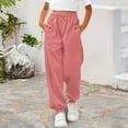 thumbnail image 2 of KAUOD Girls Thick Sweatpants Straight High Waist Baggy Joggers Pants Teen Kids Plain Warm Padded Trousers with Pockets, 2 of 7