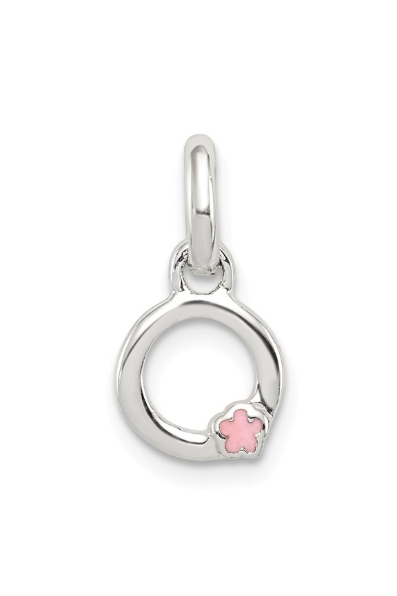 Sterling Silver Letter O with Enamel Pendant