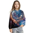 thumbnail image 2 of Sweatshirts for Girls Galaxy Print Cozy Pullover Hoodie Top Casual Style Girls Hoodies Size 3-4Y, 2 of 8