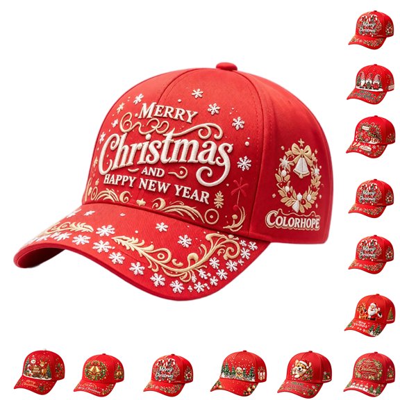 Basysin Christmas Printed Baseball Cap Adjustable Hat Lightweight Casual Sun Hat Breathable Outdoor Daily Headwear for Men Women Hat