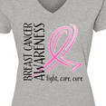 thumbnail image 4 of Inktastic Breast Cancer Awareness- Fight, Care, Cure Women's V-Neck T-Shirt, 4 of 5