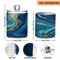 thumbnail image 2 of 2 Pack Bathroom Canisters Transparent Storage Jar for Cotton Ball, Swab, Floss Blue and Gold Ocean, 2 of 6