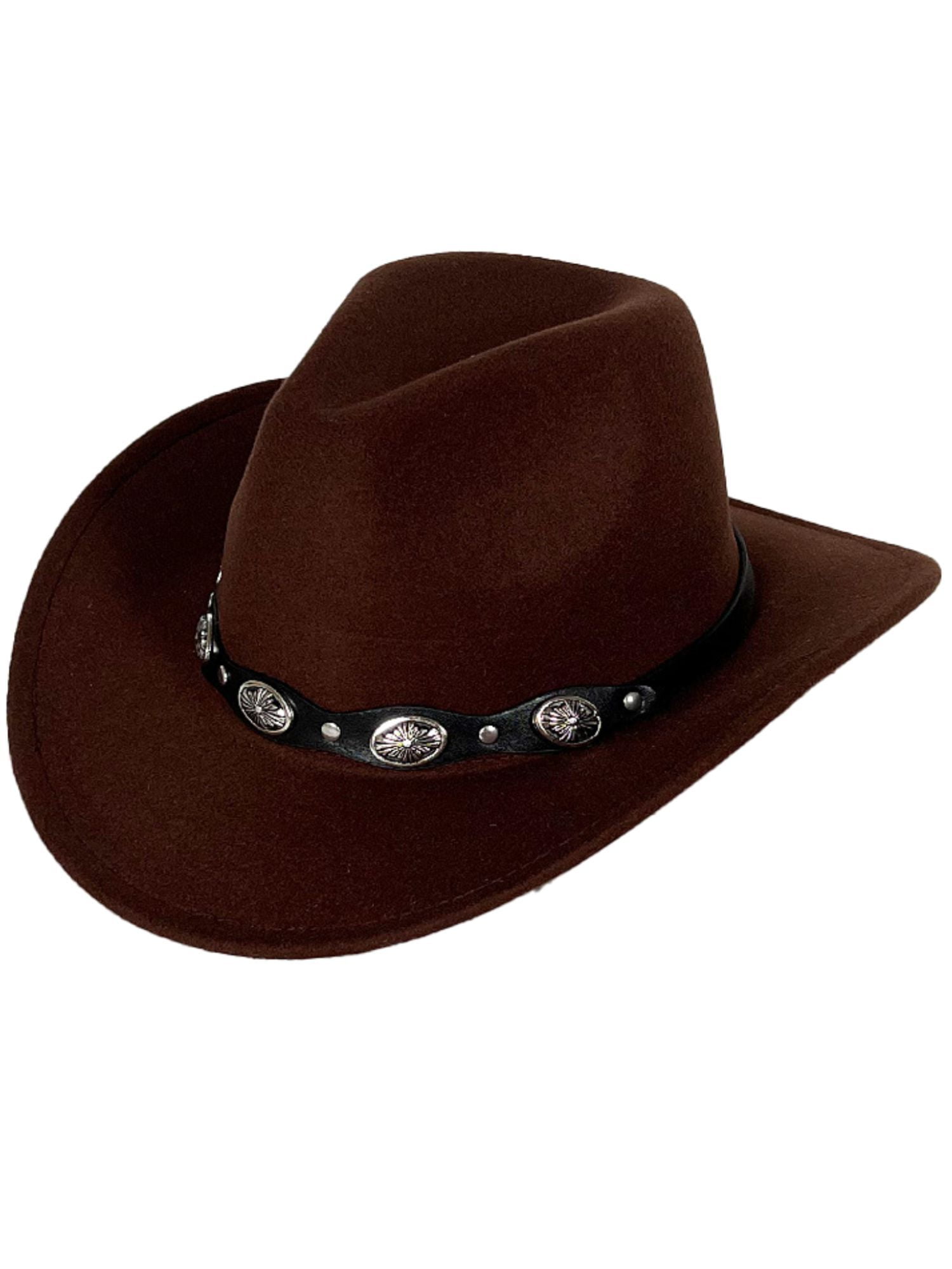 Ginsiom Women Men Cowboy Cowgirl Hats Felt Wide Brim Western Hat with