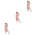 thumbnail image 1 of yingyy 1/2/3 Polyester Robe de Nuit Femme Décontractée Col Rond Manches Longues Double Poche Respirante Robe de Maison Vêtement de Nuit Rouge m 3 Pcs, 1 of 1