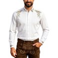 thumbnail image 2 of Yusimy Men's Oktoberfest Shirt, Vertical Pleats Turn-Down Collar Buttons, Long Sleeve German Party Style Top for Festival, 2 of 6