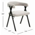 thumbnail image 3 of SAFAVIEH Couture Izzy Contemporary Chenille Solid Dining Chair, Grey/Black, 3 of 8