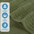 thumbnail image 4 of Superior Zero Twist Cotton Waffle Border Bath Towel Set of 3, Forest Green, 4 of 12