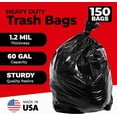 thumbnail image 3 of 55-60 Gallon Heavy Duty Trash Bags - 150 Count, Large Black Garbage Bags - Made in USA, 3 of 4