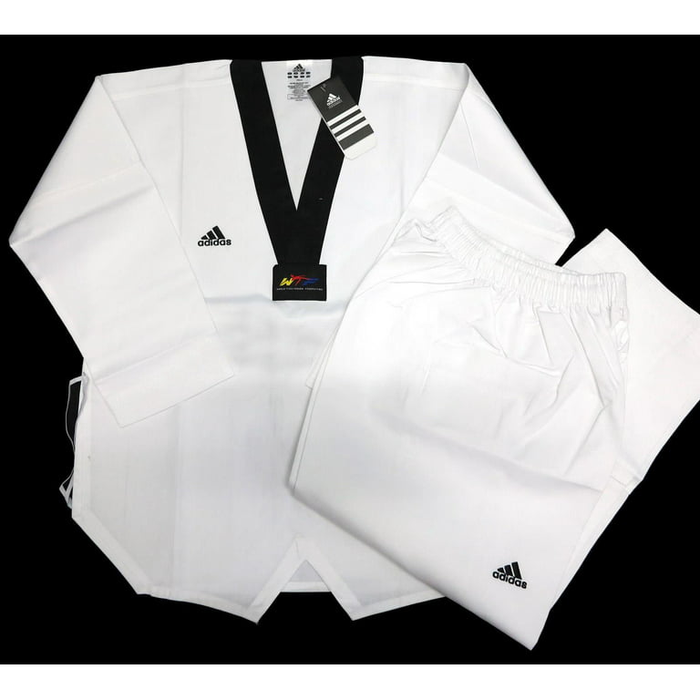 adidas Taekwondo WTF Approved Uniform Dobok, Black V-Neck 
