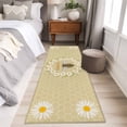 thumbnail image 4 of Runner Rugs 2x6 Ft, Bees Non Slip Area Rugs for Kitchen Bedroom Entryway, Daisy Flowers Spring Summer Honey Floral Leaf Plant Washable Carpet Runner Rug Floor Mats for Bedroom Home Decor, 4 of 8