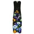 thumbnail image 4 of Ichuanyi liquidación de verano para mujeres ocio suelto en v pable de bolsillo de bolsillo largo estampado de flores vestidos sin mangas ICHUANYI WER2023081604622, 4 of 5