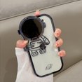 thumbnail image 4 of Compatible with iPhone 14 Pro Max Clear Phone Case Women Girls Plating Astronaut Hidden Stand Case Camera Protection Soft Silicone Shockproof Case for iPhone 14 Pro Max 6.7 inch (Black), 4 of 11