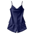thumbnail image 7 of Xunmmm Womens Pajamas Set Satin Halter Tank Top and Short Thin Strap V Neck Two Piece Set Sleepwear Comfortable Loungewear Outfit, 7 of 7