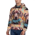 thumbnail image 3 of Uemuo Painted Flower Puppy Pattern Men's Hoodie - Casual Pullover Hoodie with Kangaroo Pocket, Stylish Hooded Sweatshirt for Everyday Wear-4X-Large, 3 of 7
