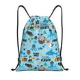 thumbnail image 1 of Saiise Animal Pirate Pattern Sports Drawstring Backpack - String Swim Gym Bag with Wet Proof Pocket for Women&Men-Small, 1 of 6