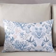thumbnail image 3 of Coastal Coral Throw Pillow Cover 16 x 24 Inch Decorative Pillow Cover Vintage Ocean Blue Starfish Conch Nature Lumbar Pillowcase Seasonal Rectangle Cushion Case for Couch Sofa Bed Living Room, 3 of 7