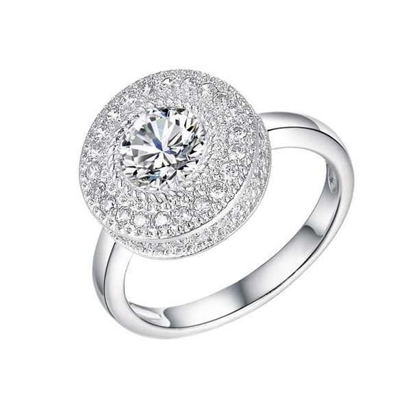 Oval Hidden Halo Solitaire Engagement Ring 1.8 Ct Diamond 14K White Gold Over