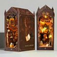 thumbnail image 2 of DIY Book Nook Kit - Miniature Wooden Dollhouse with Furniture and LED Light-Magic Library, 2 of 4