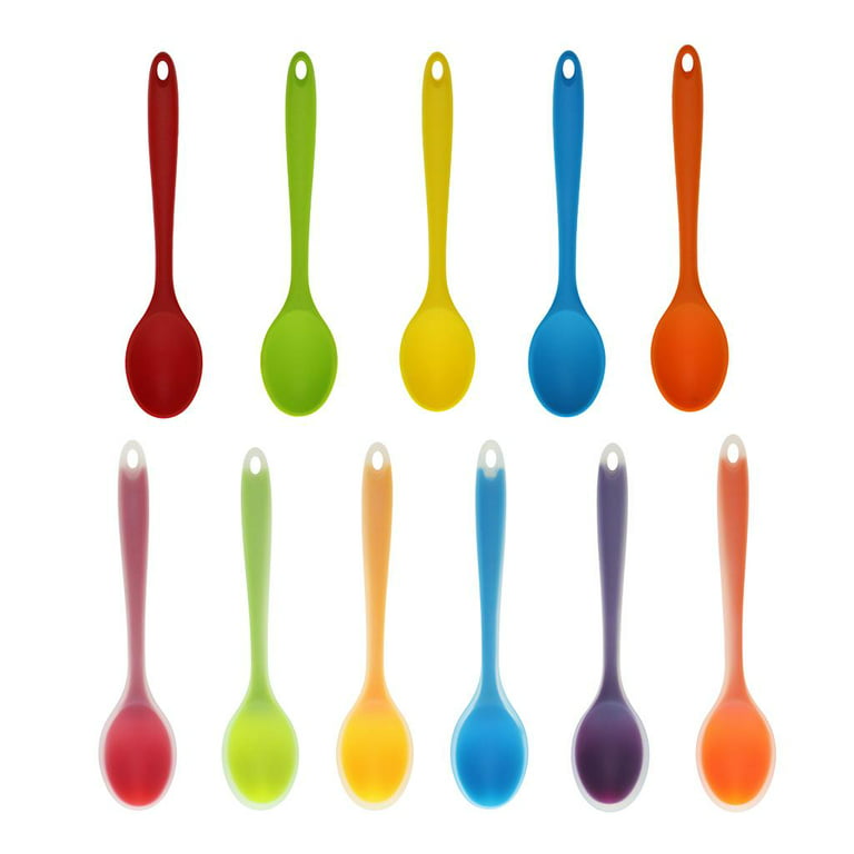 Baby Meal Spoon Set Food Grade Silicone Sticky Spoon Children Sticky Spoon  Soup Spoon Fruit Color Silicone Training Spoon