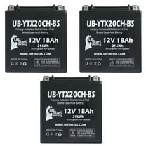 3-Pack UB-YTX20CH-BS Battery Replacement for 2016 Moto Guzzi Norge 1200 CC Motorcycle - Factory Activated, Maintenance Free, Motorcycle Battery - 12V, 18AH, UpStart Battery Brand