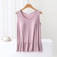 thumbnail image 1 of SDNall Blouse pour Femmes Unie Décontractée Mode Col Rond Régulière Sans Manches Hauts de Nuit, 1 of 9