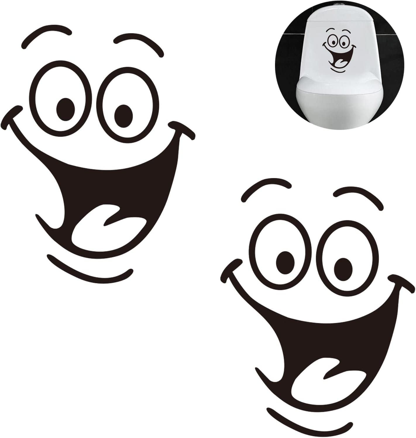 2 Pack Toilet Seat Stickers Funny Cartoon Toilet Stickers Bathroom